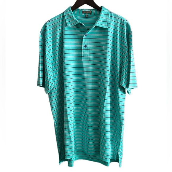 Peter Millar Turquoise Striped Summer Comfort 4 ACC 1929 Polo Shirt Size XL - Picture 1 of 9